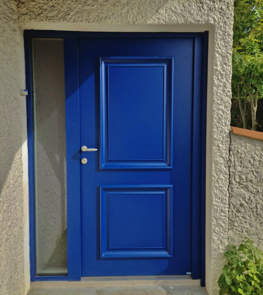 porte d'entrée bois bleu elf habitat